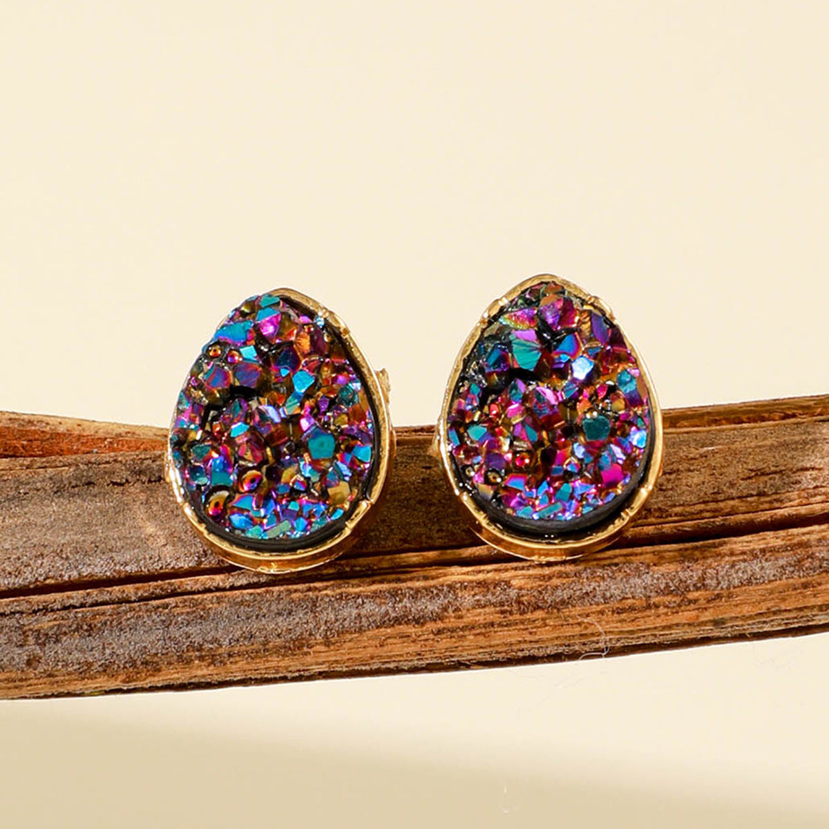 Wholesale Dopamine colorful shiny round bead earrings